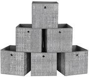 Zestaw 6 składanych organizerów wzorzysty szary G0-Z77