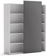 PLAN Regał biurowy wysoki BLOCK, 1600 x 400 x 1748, Biały / grafitowy