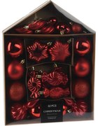 Zestaw ozdób świątecznych Festive czerwony, 32 szt.