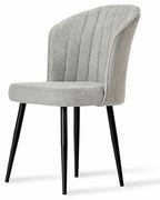 Zestaw krzeseł do jadalni Rubi Light Grey and Black, 4 szt.