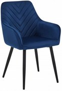 Granatowe krzesło welurowe jodełka C9-N42