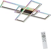 Lampa sufitowa LED Nettlife do sypialni – 35 W – ściemnialna – czarna – z pilotem – zmieniająca kolor RGB – kwadratowa lampa sufitowa