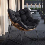 Fotel ogrodowy z poduchą Fin na płozach, czarny