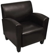 Ciemnobrązowy fotel z ekoskóry C2-D88