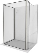 Mexen Kioto ścianka prysznicowa Walk-in 90 x 70 x 30 cm, czarna ramka, nikiel szczotkowany - 800-090-070-221-97-70-030