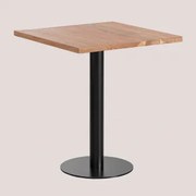 Kwadratowy Stolik Barowy Z Drewna Akacjowego Macchiato ↔︎ 70 Cm & Czarny - Sklum