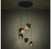 Eglo 390183 - Żyrandol na lince SERENARA 5xE27/40W/230V czarny/złoty