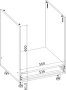 Kuchenna szafka pod zabudowę piekarnika modułowa BELLA DP-60/82 dąb miodowy mat