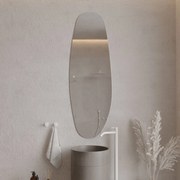 Lustro owalne bez podświetlenia bezramowe 55 x 150 cm DELIS | Różne kolory szkła : Kolor - Srebro