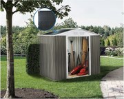 Metalowa szopa ogrodowa "Dallas" - 5,29 m² z panelami słonecznymi - Taupe