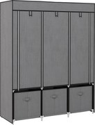 HOMCOM Szafa Składana z Tkaniny Flizelinowej 3 Szuflady Szara 125x43x1625cm | Aosom PL