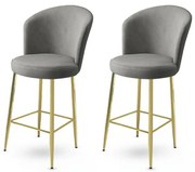 Zestaw krzeseł barowych Alte Grey and Gold, 2 szt., 2 szt.