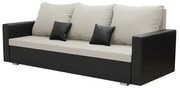Kanapa sofa 3 os z funkcją spania EKO Jasny beżowy/Czarny