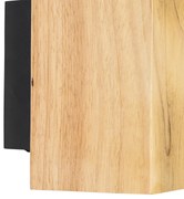Rustykalna lampa ścienna drewniana kwadratowa 2-światłowa - Sandy