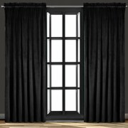 Zasłona welurowa na taśmie 140x250 velvet gruba czarna