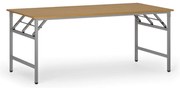 Stół konferencyjny FAST READY, 180x90 cm, szaro-srebrna podstawa, buk
