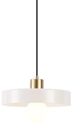 Retro Lampa Wisząca Złota z Beżowym Szkłem - Jina Retro Oswietlenie wewnetrzne
