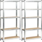 2x REGAŁ METALOWY 70x30x154 SREBRNY