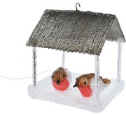Zewnętrzna dekoracja świetlna Karmnik dla ptaków 10 diod LED, szary, 18,5 x 16,5 x 23 cm