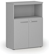 Szafa biurowa kombinowana PRIMO GRAY, 800 x 420 x 1087 mm, szary