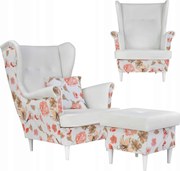 Fotel uszak z podnóżkiem Ari Print Duo FamilyMeble