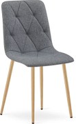 Ciemnoszare krzesło tapicerowane tkaniną do jadalni A0-K65