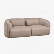 Sofa Modułowy 2-częściowy Z Tkaniny Chenille Coquette Brązowa Szenila Pszeniczna - Sklum