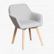 Zestaw 2 Krzeseł Do Jadalni Ervi Z Podłokietnikami Jasnoszary - Sklum