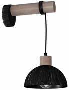 Kinkiet czarny, drewno, wiszący ERIK Sawn black/Patinated wood 1XE27