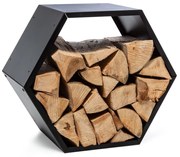 Blumfeldt Hexawood Black Stojak na drewno kominkowe