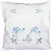 Świąteczna poszewka na poduszkę Skrzat niebieski,40 x 40 cm