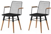 Zestaw krzeseł do jadalni Trend Black and Walnut, 2 szt.