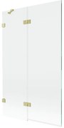 Mexen Lunar parawan nawannowy 2-skrzydłowy lewy 110 x 150 cm, transparent, złoty szczotkowany - 897-110-100-55-00-L