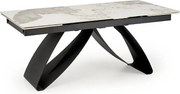Stół rozkładany HILARIO 180(260)x90 beżowy marmur/czarny