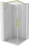Mexen Rox Duo kabina prysznicowa rozsuwana 75 x 75 cm, transparent, złota szczotkowana - 8C2D-075-075-55-00