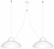 Lampa wisząca industrialna, biała podwójna GUSTAV WHITE 2xE27