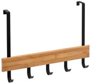 Czarny bambusowy wieszak na ręczniki NATUREO