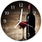 Zegar szklany okrągły Wino