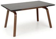 Stół rozkładany LOZANO 140(200)x82 czarny marmur/orzech HALMAR