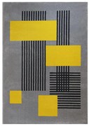 Dywan nowoczesny Lara Geometria szaro-żółta 80 cm x 150 cm