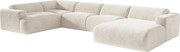 Kanapa wieloosobowa narożna prawostronna z białej tkaniny z bukli POGNI marki Maison Céphy
