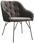 Szary pikowany fotel nowoczesny N4-B02