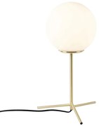 Lampa stołowa art deco mosiądz mleczne szkło 45,5 cm - Pallon ArtDeco Oswietlenie wewnetrzne
