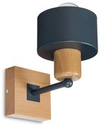 Antracytowy kinkiet LED WD-AN10x10BU jednopunktowy z litego drewna