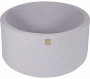 Okrągły Suchy Basen Dla Dziecka, 90x40cm, Bawełniany, Jasnoszary, Bez Piłek - Meowbaby®