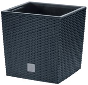 Donica ogrodowa z wkładem Rato Low 32 x 32 x 32,5 cm antracyt PROSPERPLAST