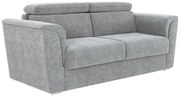 Kanapa 3-osobowa rozkładana typu express z szarą tapicerką - Miejsce do spania 140 cm - Materac 22 cm - RIZORA