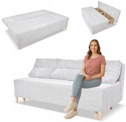 Kanapa sofa KIMO funkcja spania pojemnik Family Meble Anafi szara sztruks