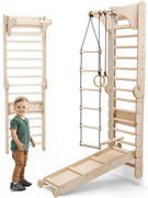 Drabinka Gimnastyczna dla Dzieci 6w1: Drabinka do wspinaczki + Zestaw huśtawek + Zjeżdżalnia