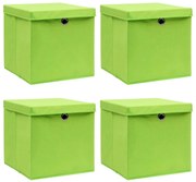 Komplet zielony 4 składanych do przechowywania pudełek B9-N77